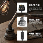Industrial Steampunk Pipe Table Lamp Vintage Retro Desk