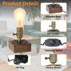 Industrial Table Lamp Dimmable Steampunk Desk Vintage Bedside