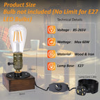 Industrial Table Lamp Dimmable Steampunk Desk Vintage Bedside