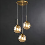 Industrial Vintage 3 Way Pendant Light with Brass