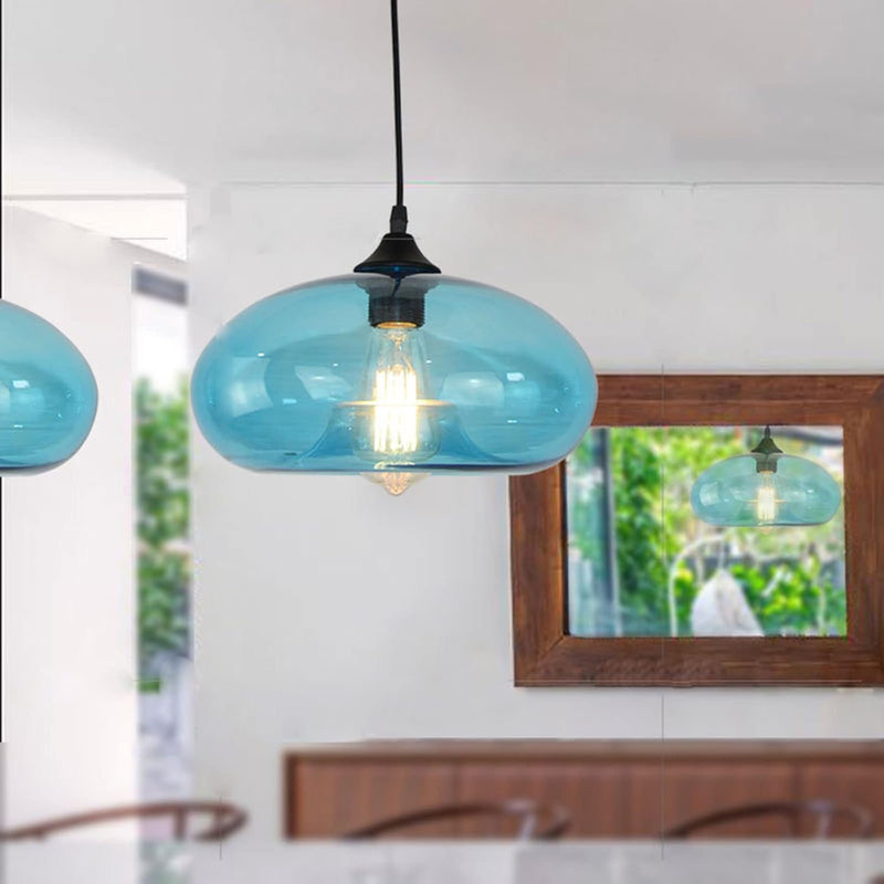 Industrial Vintage Colourful Glass Pendant Light Retro Loft