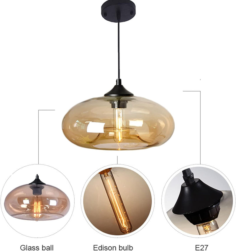 Industrial Vintage Colourful Glass Pendant Light Retro Loft