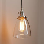 Industrial Vintage Loft Bar Chandelier Bell Clear Glass