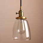 Industrial Vintage Loft Bar Chandelier Bell Clear Glass