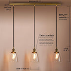 Industrial Vintage Loft Bar Chandelier Bell Clear Glass