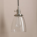 Industrial Vintage Loft Bar Chandelier Bell Clear Glass