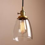 Industrial Vintage Loft Bar Chandelier Bell Clear Glass