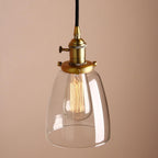 Industrial Vintage Loft Bar Chandelier Bell Clear Glass