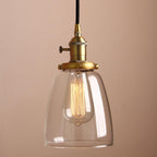 Industrial Vintage Loft Bar Chandelier Bell Clear Glass