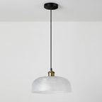 Industrial Vintage Pendant Light with Round Glass Shade