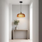 Industrial Vintage Pendant Light with Round Glass Shade