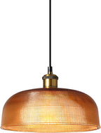 Industrial Vintage Pendant Light with Round Glass Shade