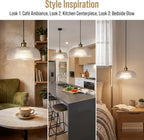 Industrial Vintage Pendant Light with Round Glass Shade
