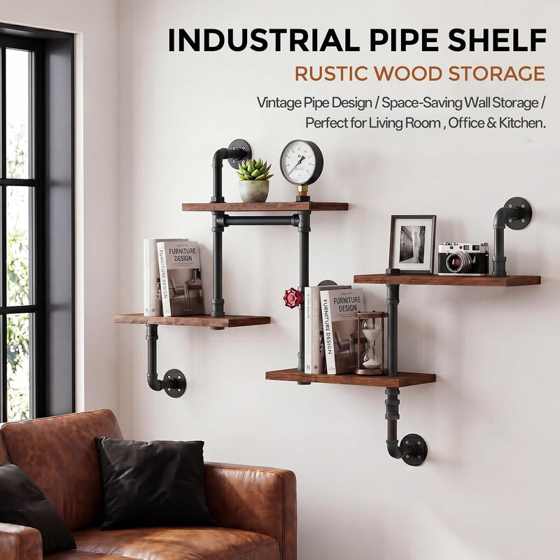 Industrial Vintage Pipe Shelf Desin Gbookshelf Diy Shelving