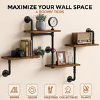 Industrial Vintage Pipe Shelf Desin Gbookshelf Diy Shelving