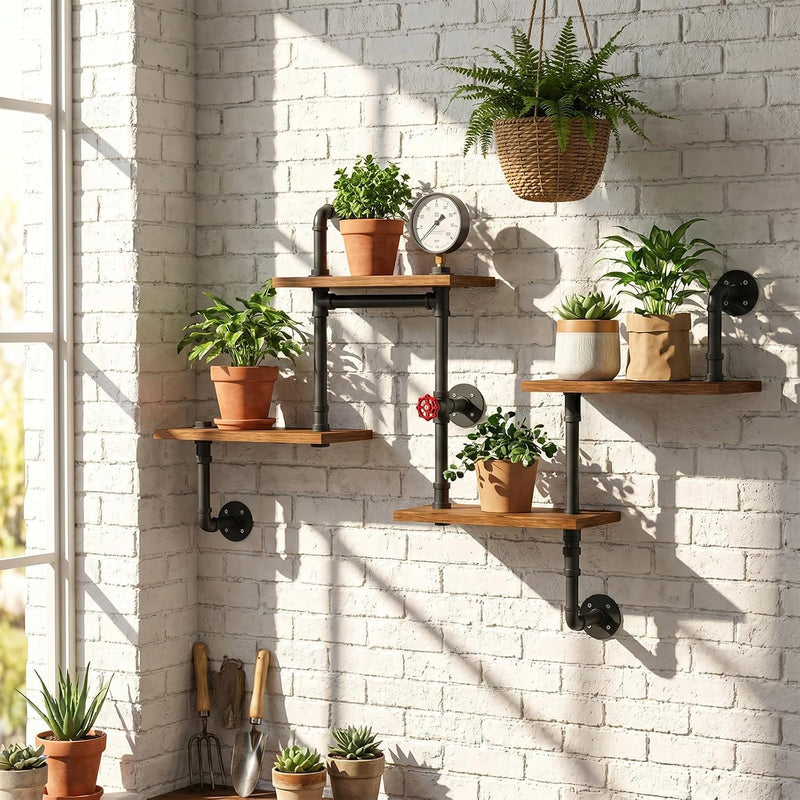 Industrial Vintage Pipe Shelf Desin Gbookshelf Diy Shelving