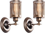 Industrial Wall Light Steampunk Metal Net Lampshade Interior (2 Pack)