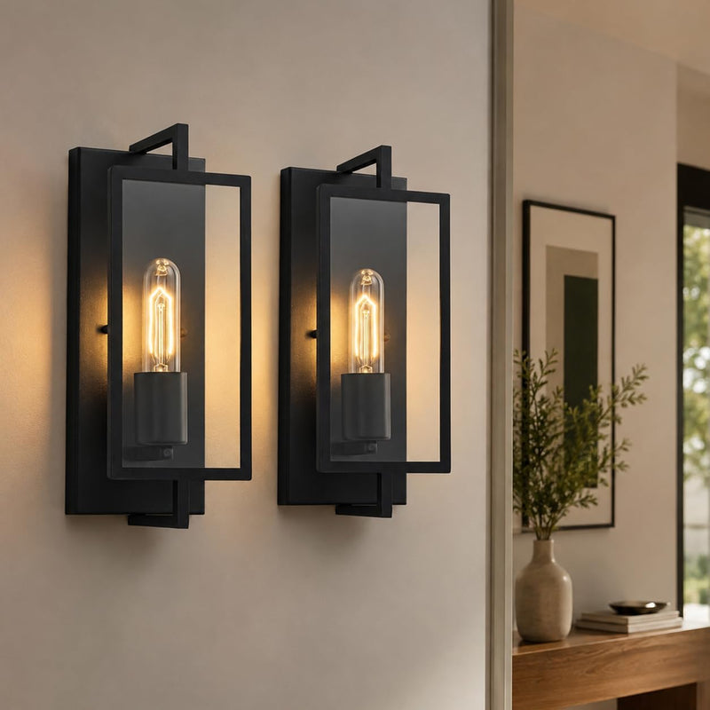 Industrial Wall Lights Sconce Lighting Metalglass (Set of 2)