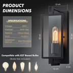 Industrial Wall Lights Sconce Lighting Metalglass (Set of 2)