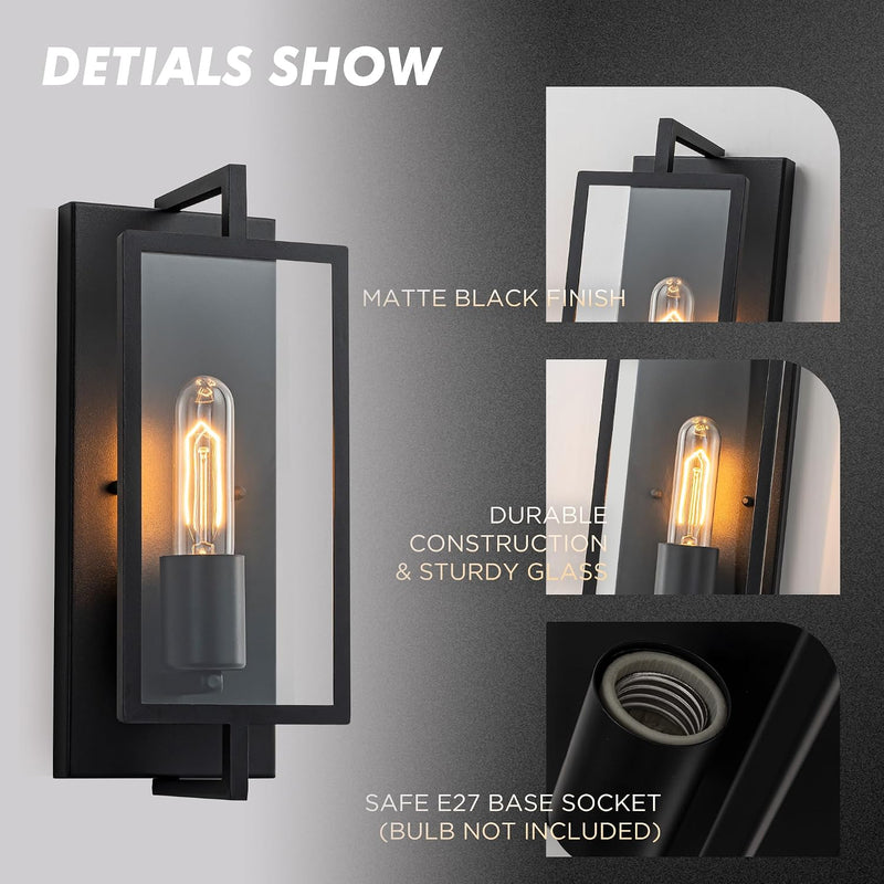 Industrial Wall Lights Sconce Lighting Metalglass (Set of 2)
