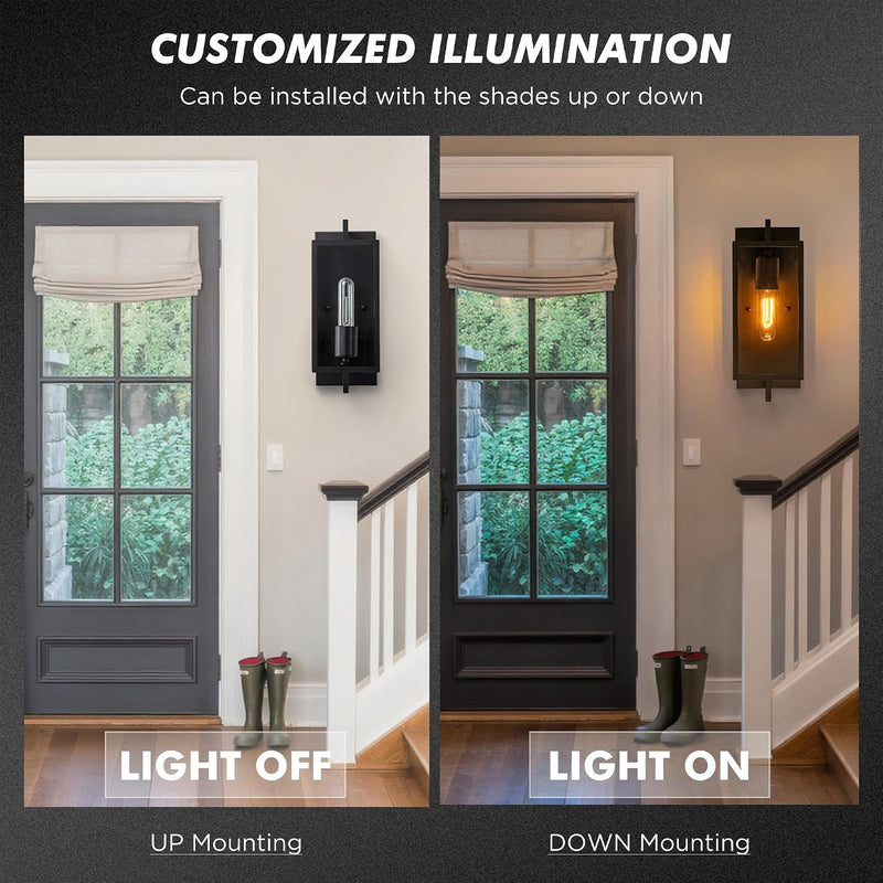 Industrial Wall Lights Sconce Lighting Metalglass (Set of 2)