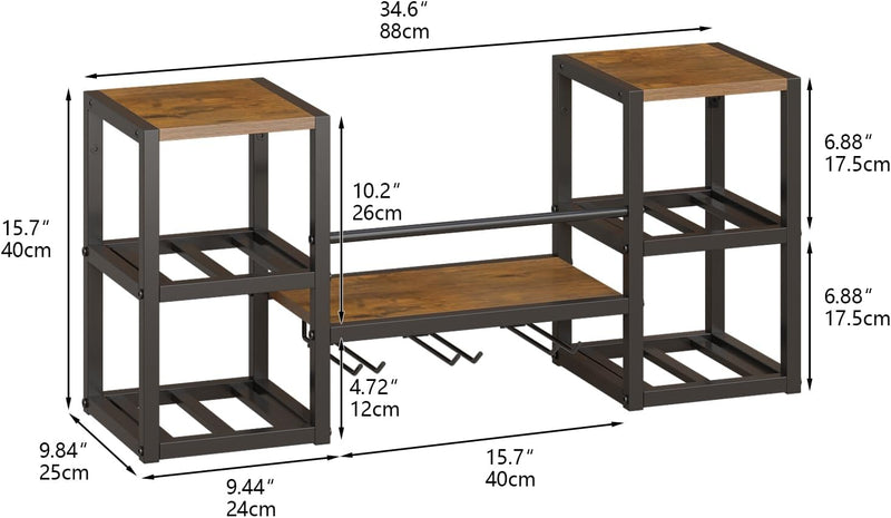 Industrial Wall Mounted Wine Rack with 3 Steam