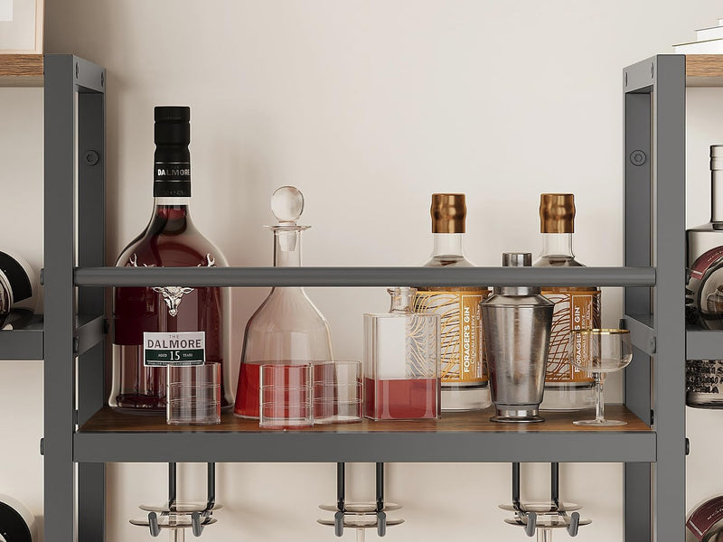Industrial Wall Mounted Wine Rack with 3 Steam