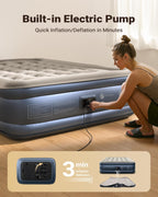 Inflatable Air Mattress Airbed with Built-In Electric Pump