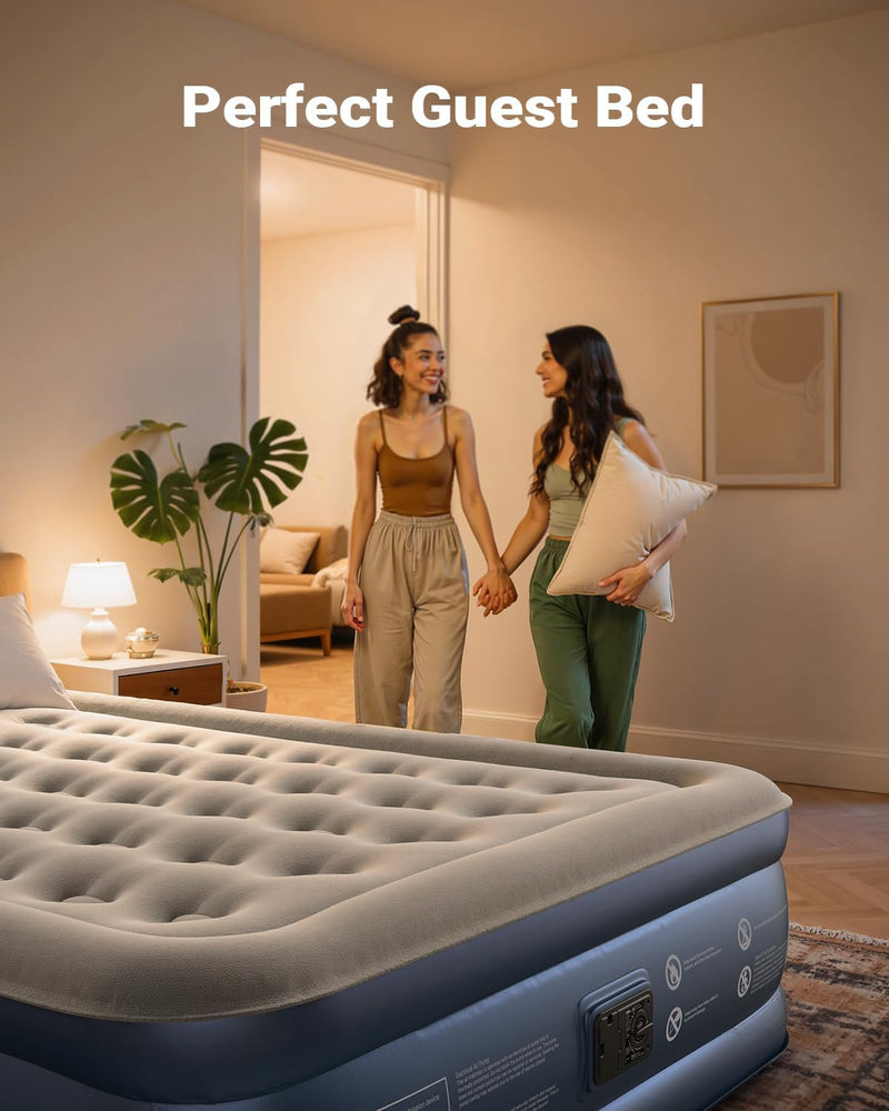 Inflatable Air Mattress Airbed with Built-In Electric Pump