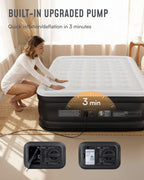 Inflatable Air Mattress Airbed with Built-In Pump