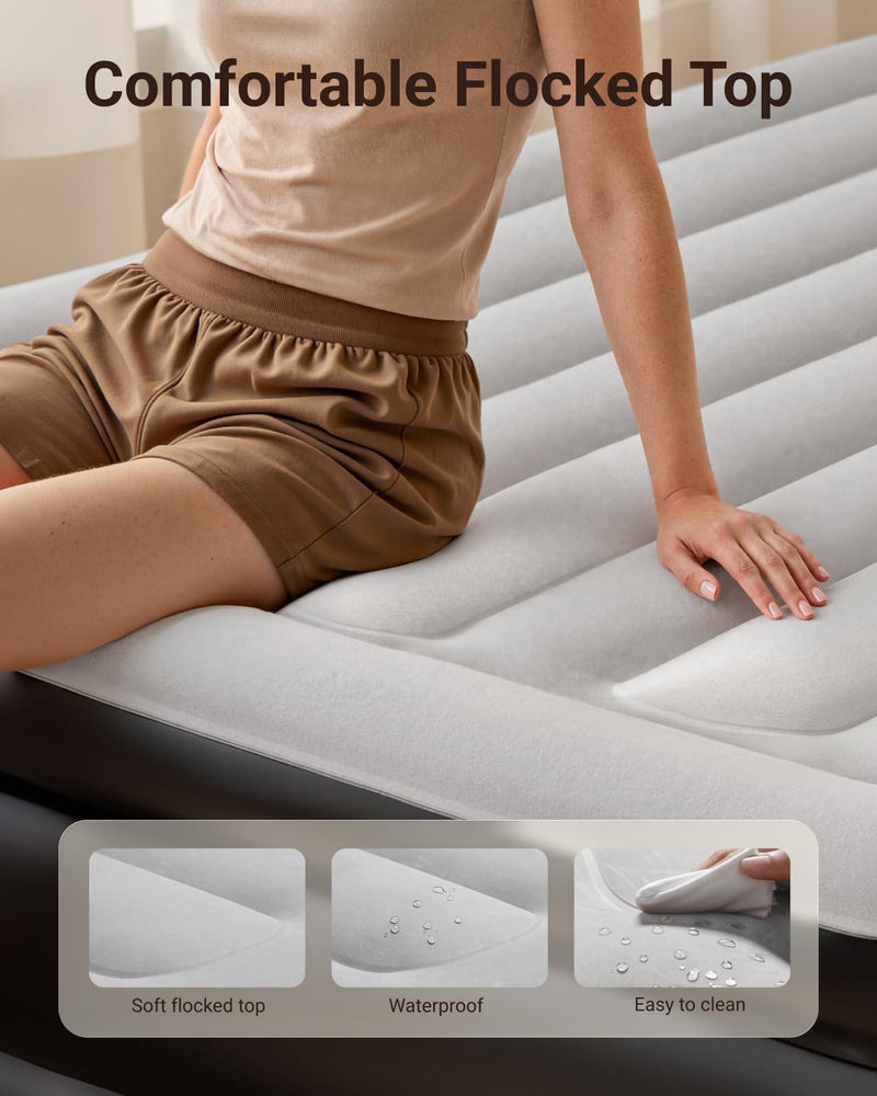 Inflatable Air Mattress Airbed with Built-In Pump Blow