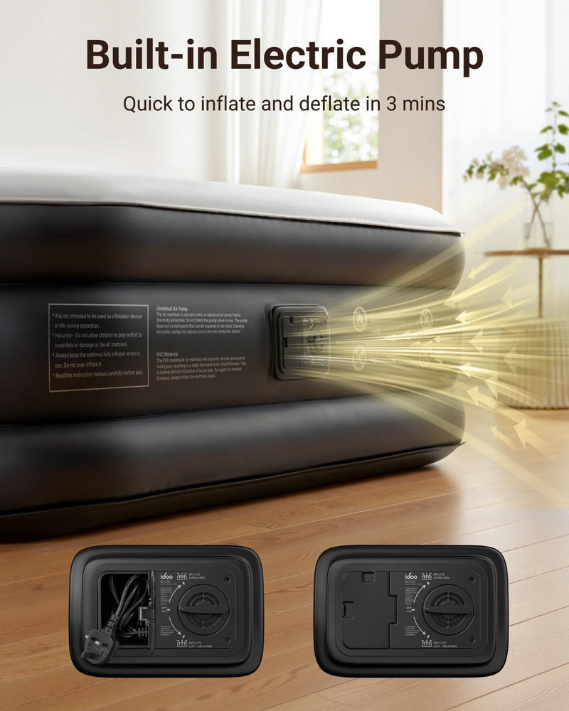 Inflatable Air Mattress Airbed with Built-In Pump Blow