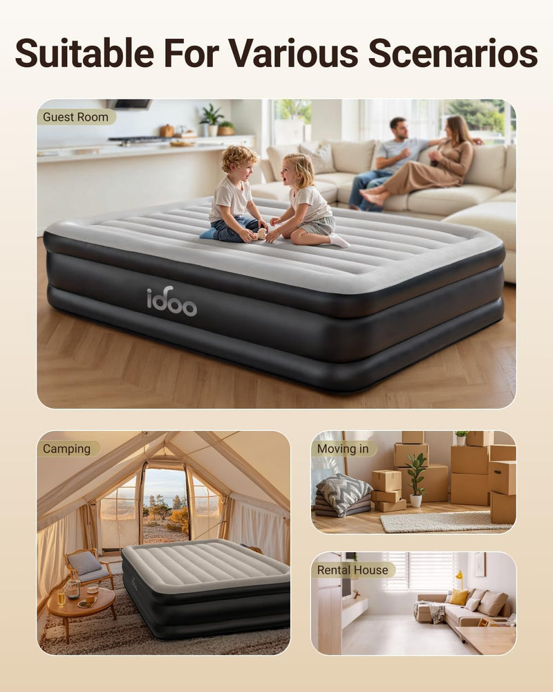 Inflatable Air Mattress Airbed with Built-In Pump Blow
