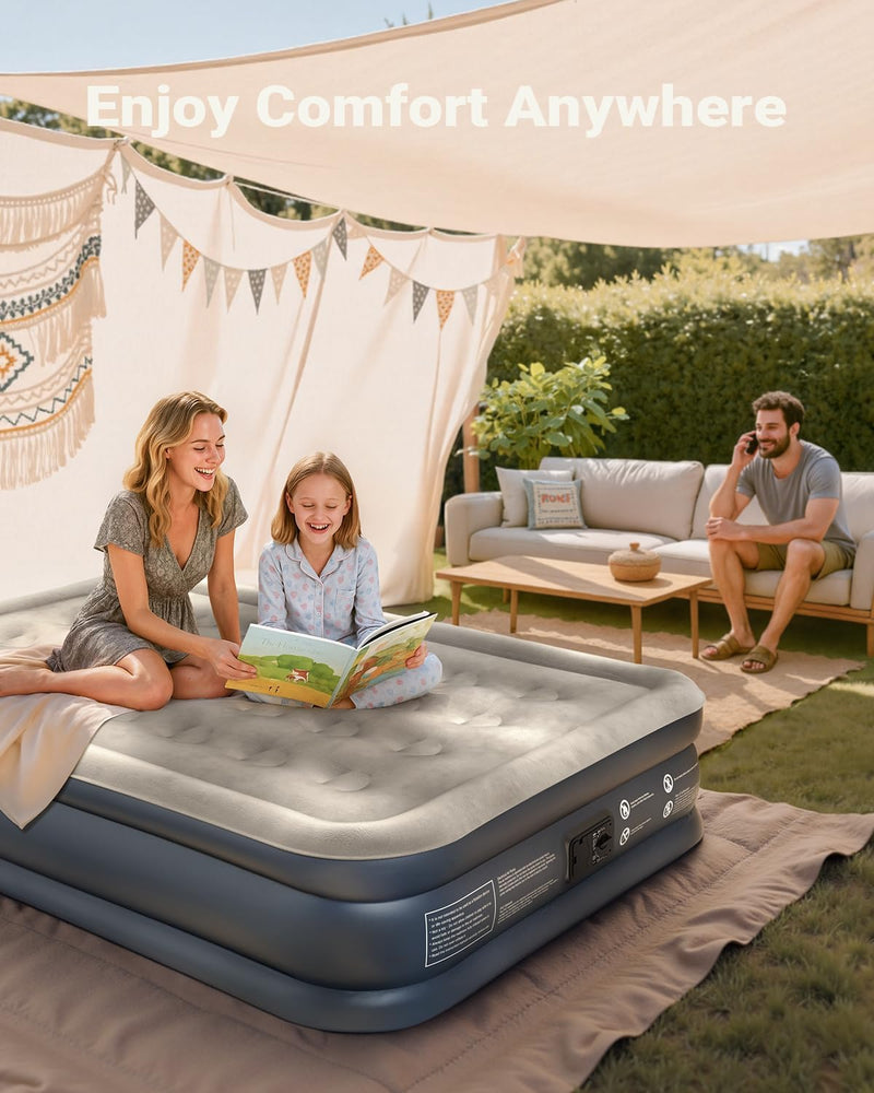 Inflatable Air Mattress Bed with Built-In Electric Pump