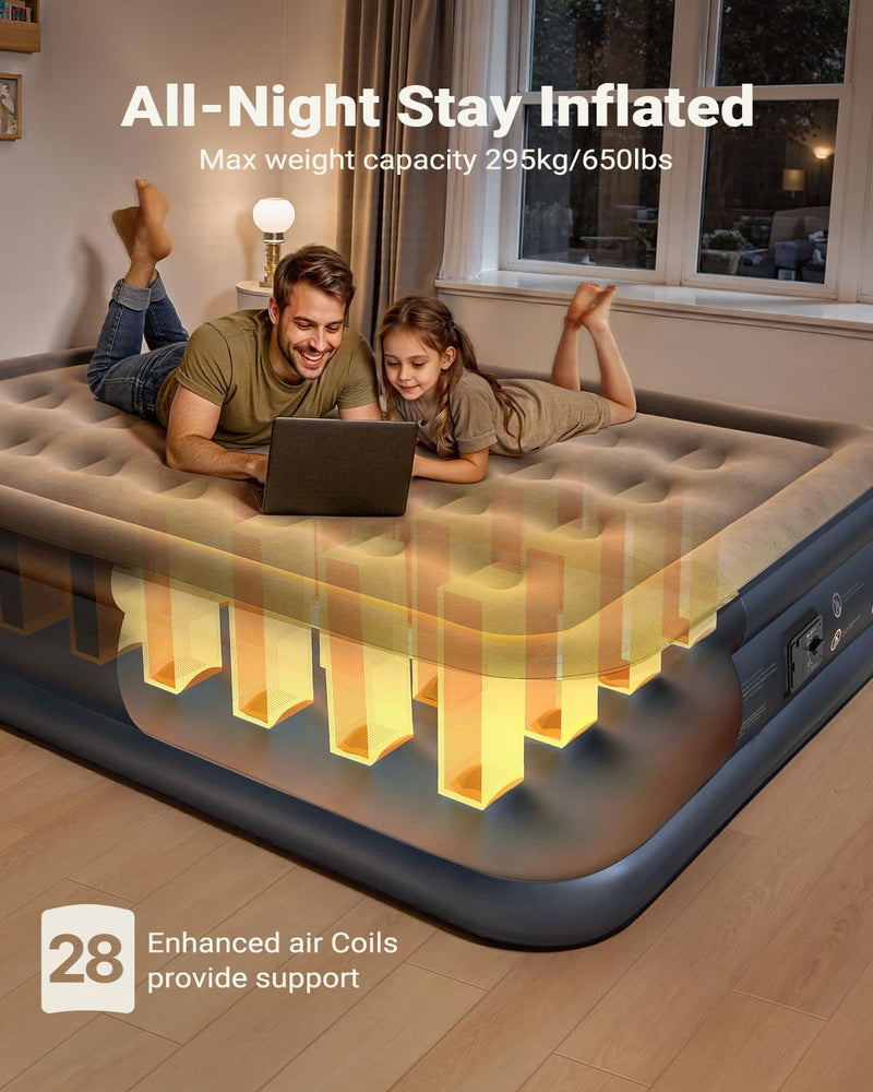 Inflatable Air Mattress Bed with Built-In Electric Pump
