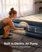 Inflatable Air Mattress Bed with Built-In Electric Pump