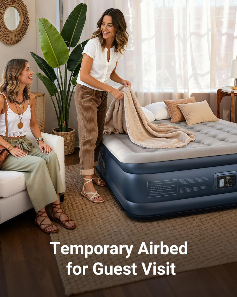 Inflatable Air Mattress Bed with Built-In Electric Pump