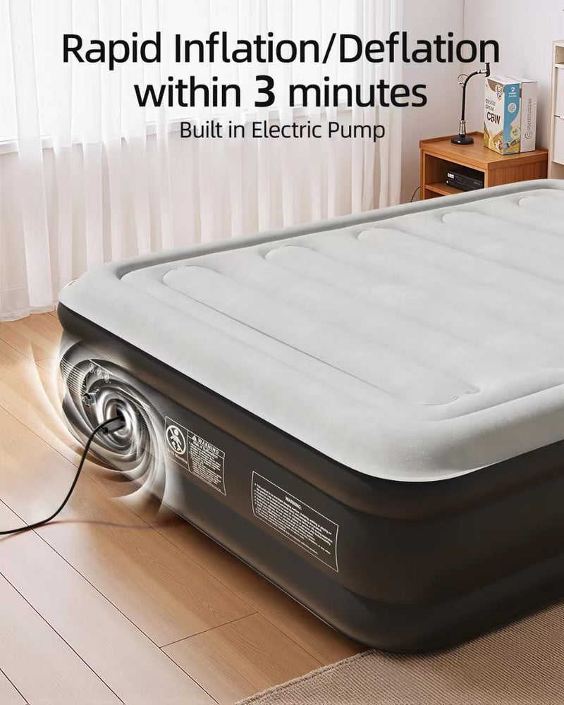Inflatable Mattress Air Bed with Built-In Electric Pump