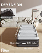 Inflatable Mattress Air Bed with Built-In Electric Pump