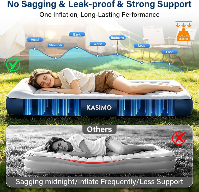 Inflatable Mattress Air with Wireless Battery Pump