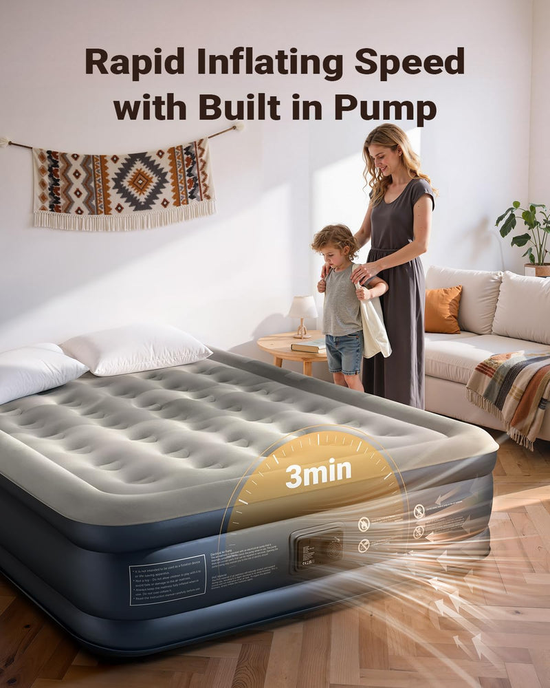 Inflatable Mattress Airbed with Built-In Pump