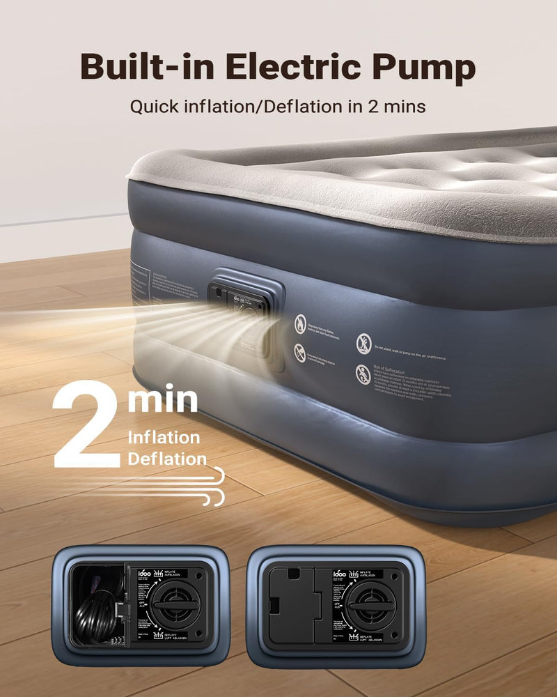 Inflatable Mattress Airbed with Built-In Pump