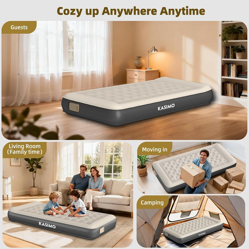 Inflatable Mattress Tpu Airbed with Built-In Battery
