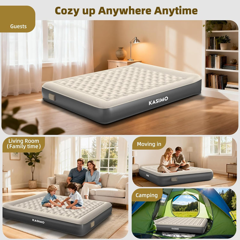 Inflatable Mattress Tpu Airbed with Built-In Battery