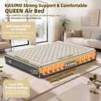 Inflatable Mattress Tpu Airbed with Built-In Battery