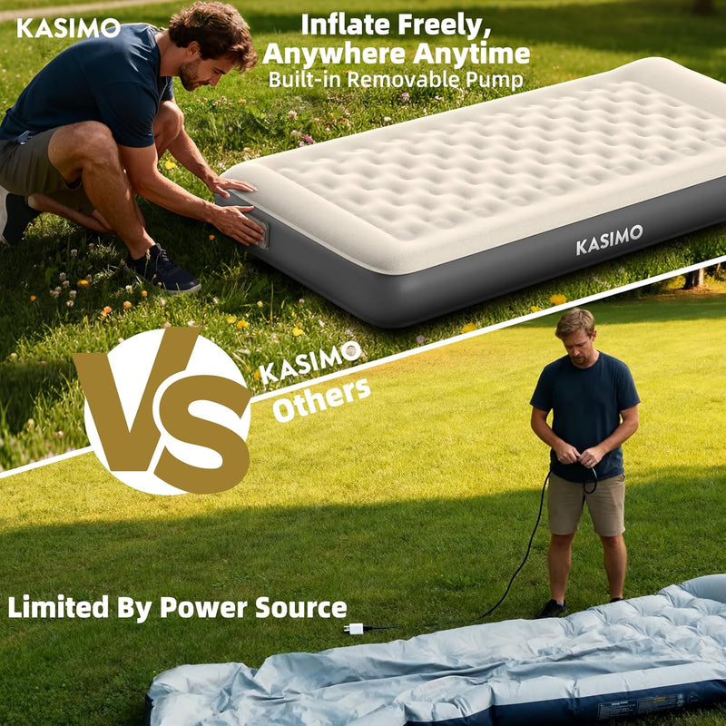 Inflatable Mattress Tpu Airbed with Built-In Battery