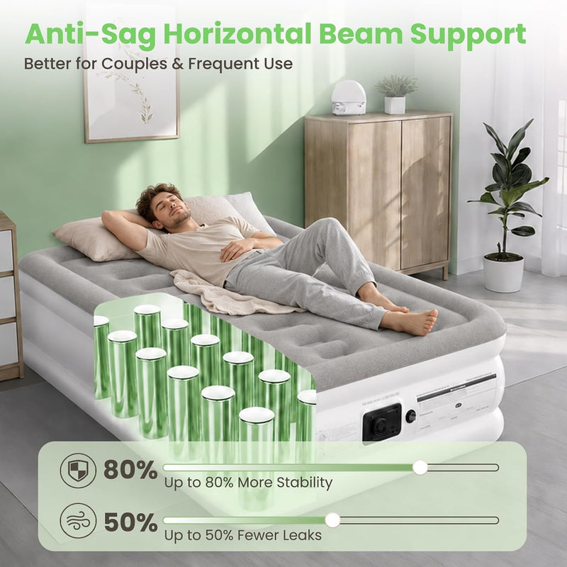 Inflatable Mattress with Built-In Airbed Pump X 46CM