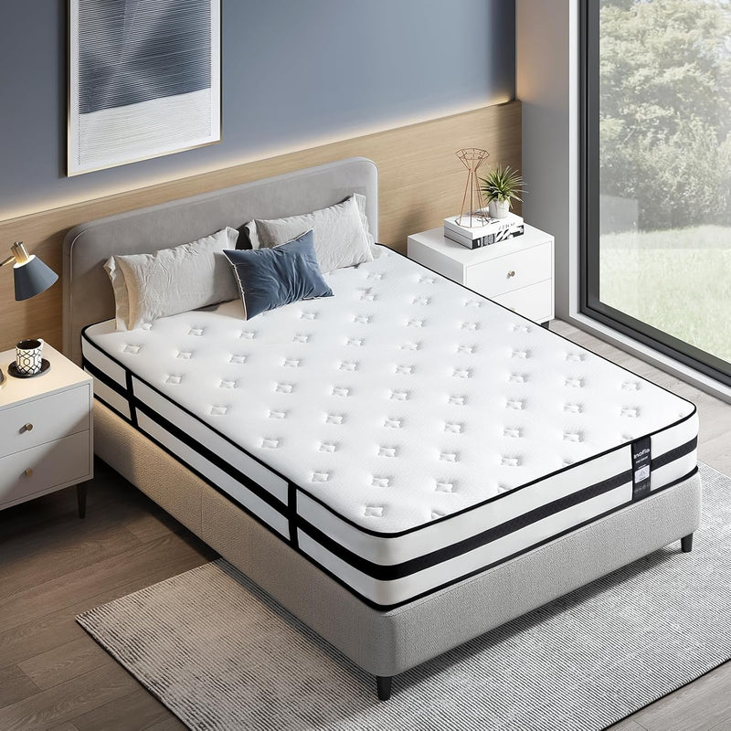 Sleep Mattress Memory Foam 11 Inch Hybrid Sprung