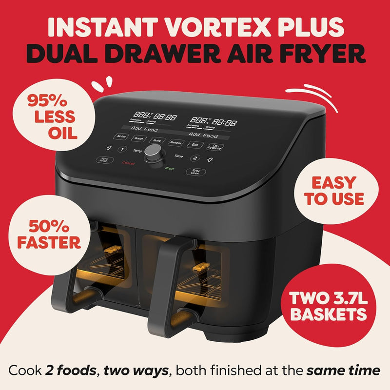 Vortex Dual Air Fryer Large 8L Twin