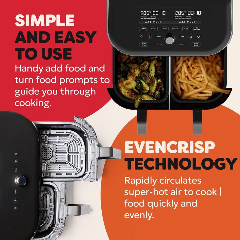Vortex Dual Air Fryer Large 8L Twin